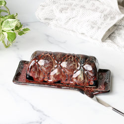 Ceramic Covered Butter Dish - Volcano Glaze